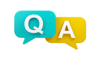 Q and A (Question and Answer) Speech Bubbles Icon on Transparent Background