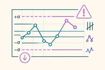 Analytical chart displaying fluctuating statistical data with significant markers emphasizing trends and anomalies capturing the essence of data interpretation and technical insight