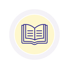 Open Book color circle icon , vector, pixel perfect, illustrator file 
