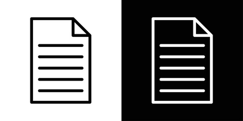 File icon in black and white stroke on background, suitable for documents, folders, data management, and UI interfaces.