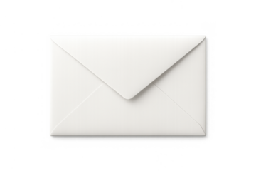 White envelope communication icon sending message concept for mail, letter, and correspondence with a transparent background
