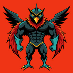 strong symbolic bird graphic.