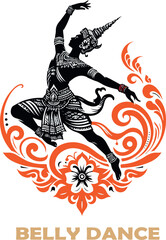 Thai dance logo icon vector .