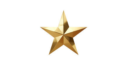 Obraz premium A shiny golden star isolated on transparent background, perfect for adding a touch of elegance and luxury to designs