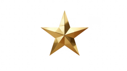 A shiny golden star isolated on transparent background, perfect for adding a touch of elegance and luxury to designs