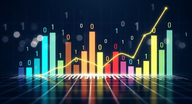 Dynamic data chart showcasing financial growth and market trends, perfect for business presentations, analytical reports, and economic forecasts