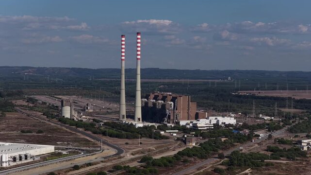 Thermal eletrical power plant high chimneys 