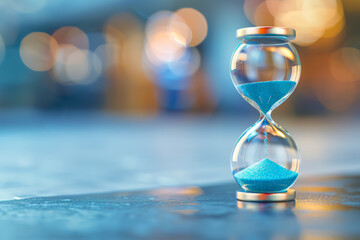 Minimal hourglass with copy space, perfect for concepts of deadline, planning and quick decisions