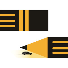 Creative vector illustration showing a car driving into a pencil tip, blending themes of creativity, innovation, and speed