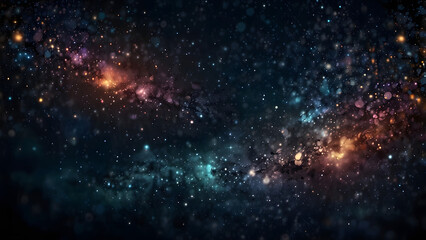 Obraz premium Cosmic tapestry of the night: A breathtaking view of the universe, painted with swirling galaxies and radiant stars. It is an exploration of the cosmos, evoking a sense of wonder and curiosity.