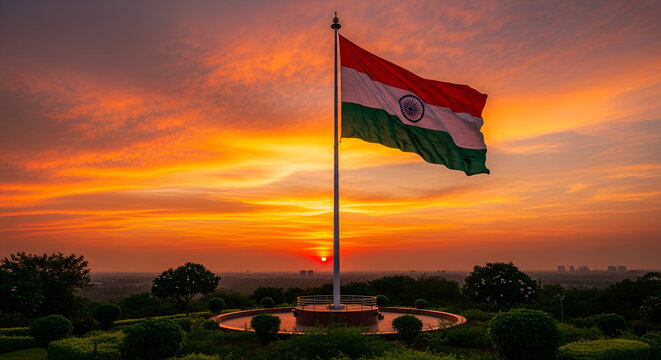 India flag sunset wallpaper hd download national symbol tricolor saffron white green patriotic sky landscape