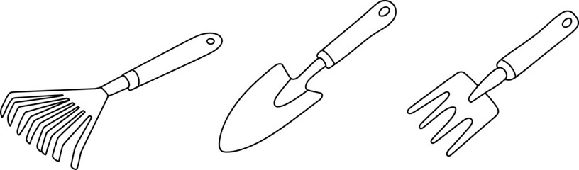 Hand-Drawn Gardening Tools Isometric Vector Illustration