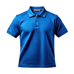 Electric blue polo shirt, isolated on a black background