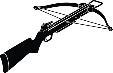 Silhouette of a modern crossbow weapon for hunting and sport archery equipment vector