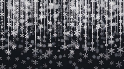 Abstract snowflake pattern falling like snowflakes on dark background. Snowflakes overlay, Snowflake effect, Snow texture