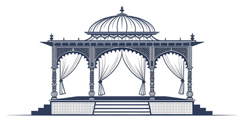 Minimal vector Indian wedding mandap silhouette