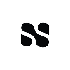 Abstract Black Monogram SS Logo Mark