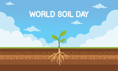 World soil day. Cross-Section of a Dynamic Earth concept for world soil day.