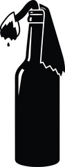 Molotov cocktail silhouette icon symbol vector protest riots unrest rebellion danger fire danger symbolism threat vector