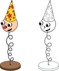 Jack-in-the-Box Cartoon Illustration | Playful Toy Vector Image for Children's Books, Coloring Pages, and Educational Materials