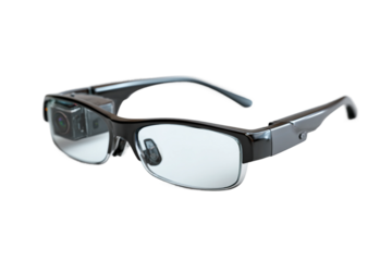 smart glasses with integrated camera isolated on transparent background
