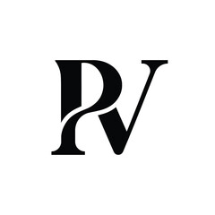 Elegant Intertwined PV Monogram Logo