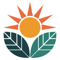 A graphic illustration featuring a vibrant sun, lush leaves, and an inviting nature-inspired theme. This image exudes freshness and ecological consciousness.