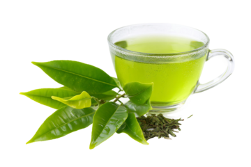 aromatic green tea isolated on transparent background
