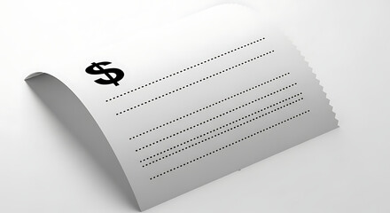 Payment Invoice Form Financial Document with Dollar Sign