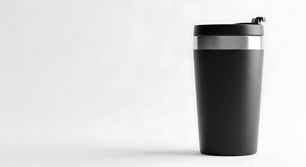Sleek Black Insulated Travel Mug for Hot and Cold Beverages, Perfect for Sustainable On-the-Go Hydration and Daily Commutes