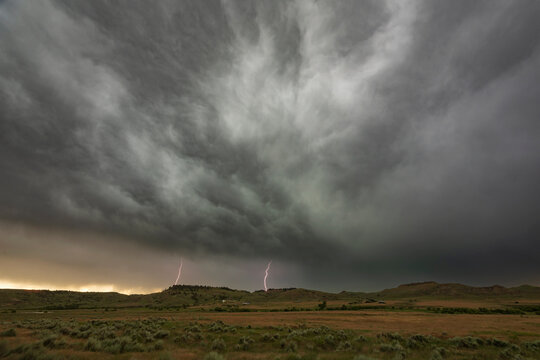 Cloud to Ground Lightning off WY Highway 59 North of Gillett