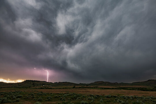 Cloud to Ground Lightning off WY Highway 59 North of Gillett