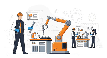 Precision Engineering: A Dynamic Depiction of Automation and Human Collaboration in Modern