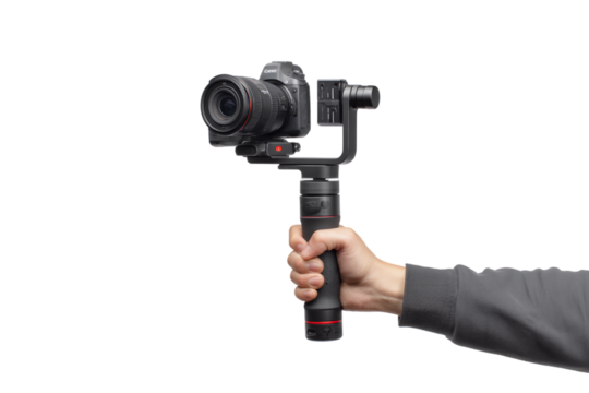 motorized gimbal stabilizer isolated on transparent background