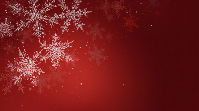 Fundo vermelho com flocos de neve brancos simboliza Natal, inverno, festas de fim de ano e ambiente tem&aacute;tico ideal para campanhas e pe&ccedil;as publicit&aacute;rias
