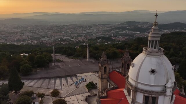 Sameiro Sanctuary fly by revealing Braga city