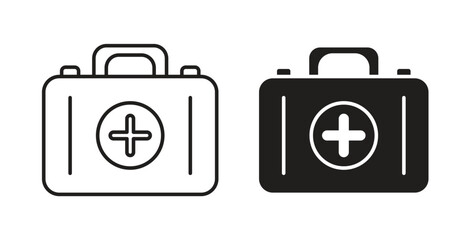 First aid icons set isolated on white background flat vector illustration.