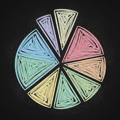 Creative Business Graphic Representing Statistics and Quantitative Analysis, Hand-Drawn Infographic Element for Education and Financial Reporting, symbolizing data distribution, percentages.