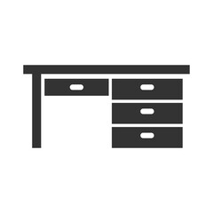 Office table icon isolated on transparent background
