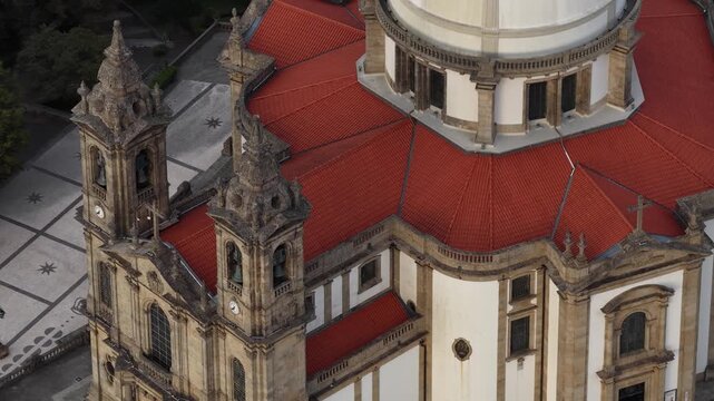 Sameiro Sanctuary drone spiral with 6x zoom lens