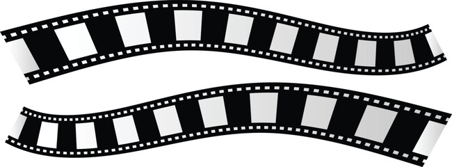 Old retro tape film video movies, Grunge vintage film strip for photo video filming . Long vector Film strip icon isolated on a white background