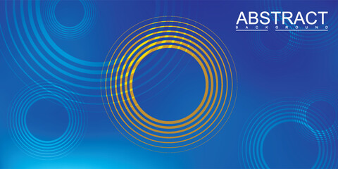 Concentric Circular Design with Gradient Blue and Yellow Colors.