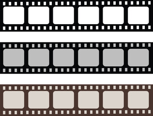 Old retro tape film video movies, Grunge vintage film strip for photo video filming . Long vector Film strip icon isolated on a white background