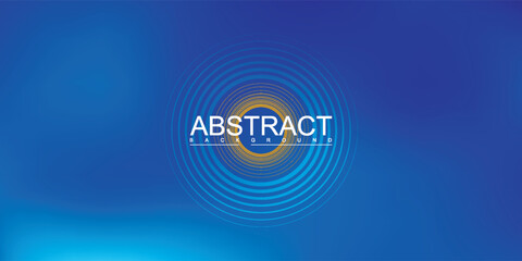 Abstract text glowing yellow core radiating blue concentric wave patterns.