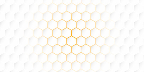 White Hexagonal Pattern with Subtle Yellow and Orange Gradient Center.