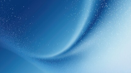 Abstract blue winter background with flowing light and sparkling snow