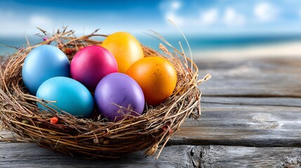 Colorful easter eggs bringing spring holiday traditions