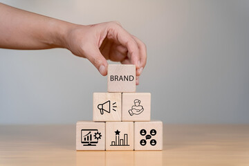 Branding, brand excellence concept. Creating, developing and maintaining a brand's identity and market reputation. Strategic planning, positioning and communication to establish a strong brand image