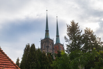 Naklejka premium View of Wrocław Cathedral in Poland.