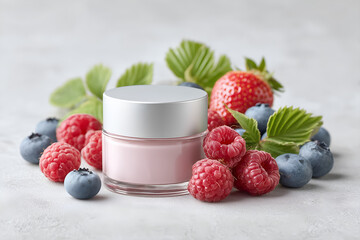 Indulge in luxury skincare with natural berry extracts for a vibrant, healthy glow and rejuvenated skin, ideal for beauty and wellness campaigns